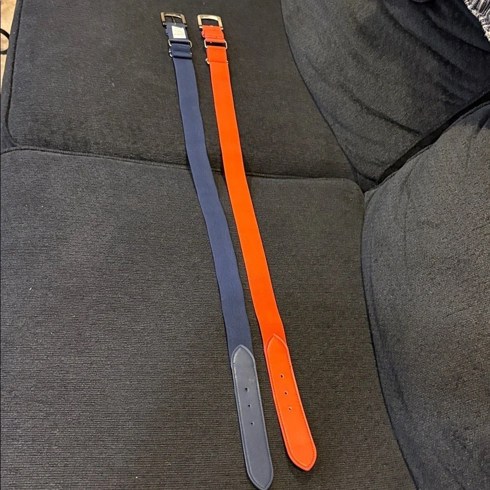 Nike Men's Bundle of Orange and Blue Adjustable Stretch Elastic Belts